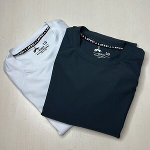 New Set of 2 LAFROI Men's Long Sleeve UPF 50+ Baselayer Skins Rash Gaurd‎ Size L